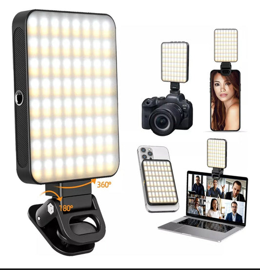 Luz RGB Magnética W80 para Celular – Recargable y con Doble Tono de Luz