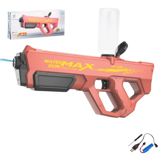 Pistola De Agua Eléctrica Recargable WaterMAX Rosa – ¡Diversión Sin Límites!