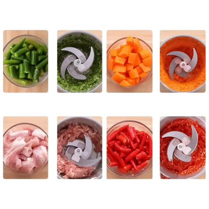 Picador Eléctrico de Alimentos 2L 250W | Procesador de Cocina con 4 Cuchillas de Acero Inoxidable y 2 Velocidades