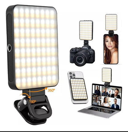 Luz RGB Magnética W80 para Celular – Recargable y con Doble Tono de Luz